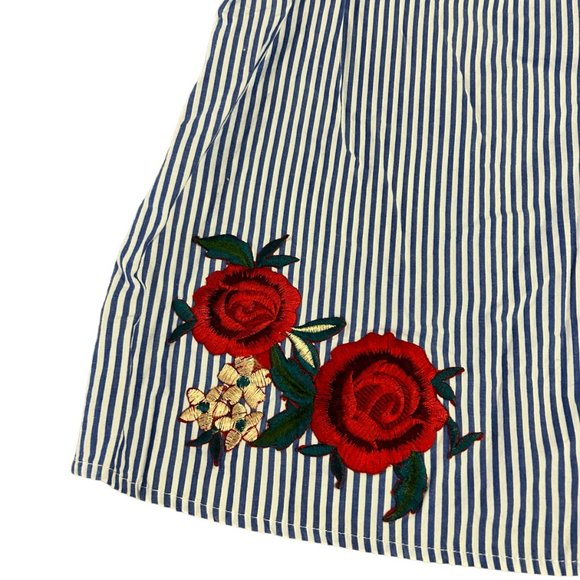 Como Vintage Blue and White Striped Blouse Size S - Picture 4 of 7